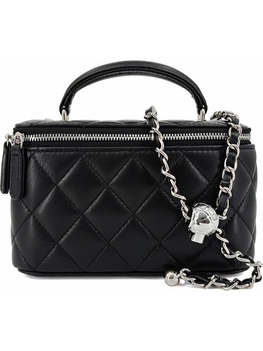 Small Mini Quilted Lambskin Vanity Purse Crossbody Bag for Women
